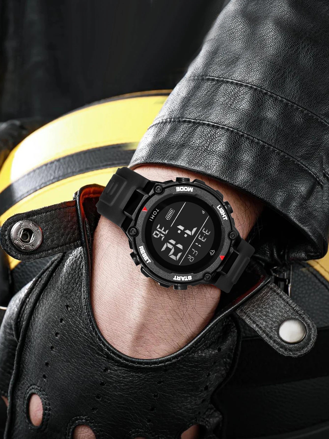 TOMI Tactical Digital Watch Military Green Black 4-Button Sport Modes Shockproof Waterproof Outdoor Hiking