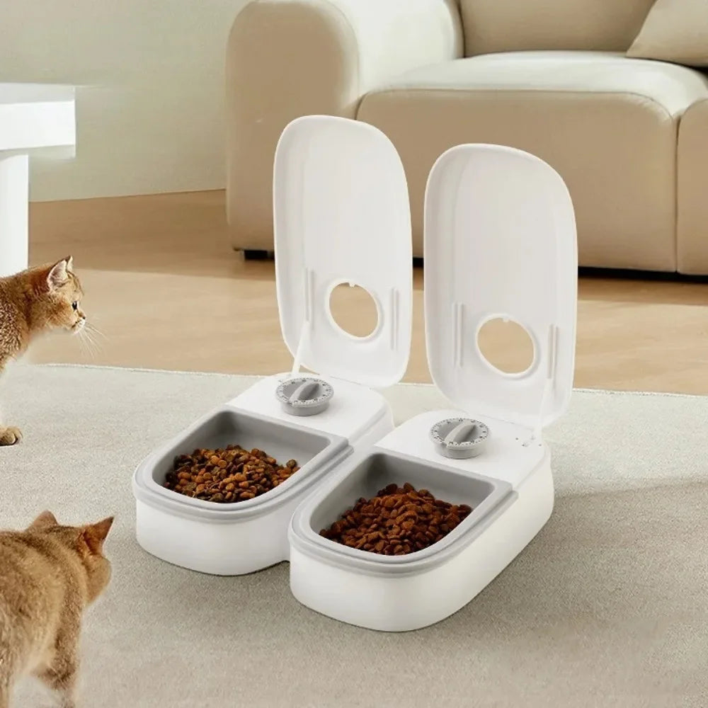 Pet Cat and Dog Bowl Automatic Feeder with Dry and Wet Food Separation for Home Timed and Quantified Meal Feeding Accessories