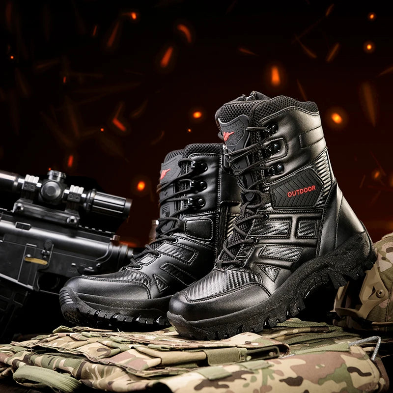 Tactical Outdoor High - Top Military Boots,Anti - Slip And Wear - Resistant Combat Boots,Adapt To Complex Terrains