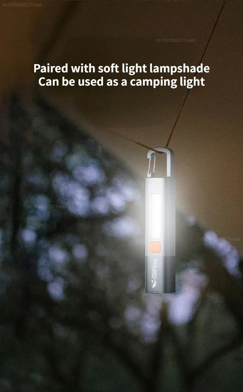 Xiaomi Strong Lighting ABS Flashlamp Charging Portable Outdoor Mini Flashlight Camping Hanging Telescopic Focus COB Side Lamp