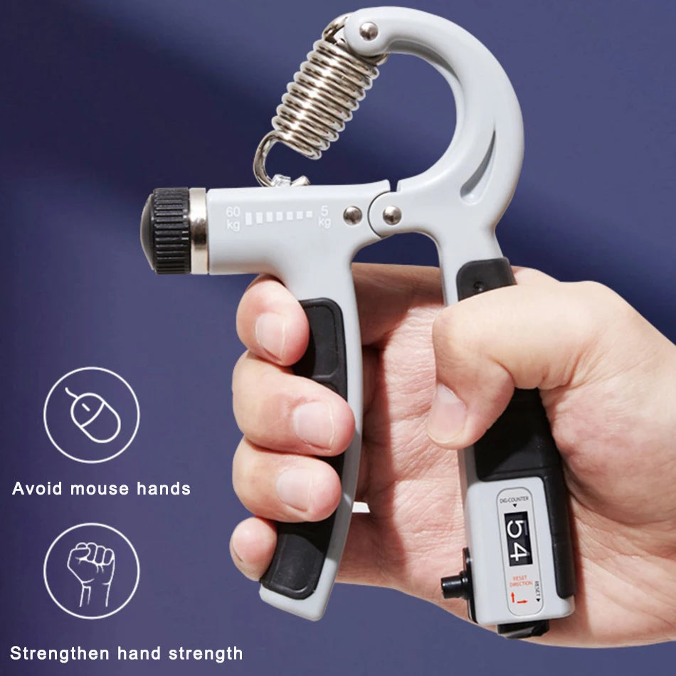 WorthWhile 5-60Kg Countable Hand Grip Gym Fitness Men Adjustable Finger Heavy Exerciser Strength Muscle Recovery Gripper Trainer