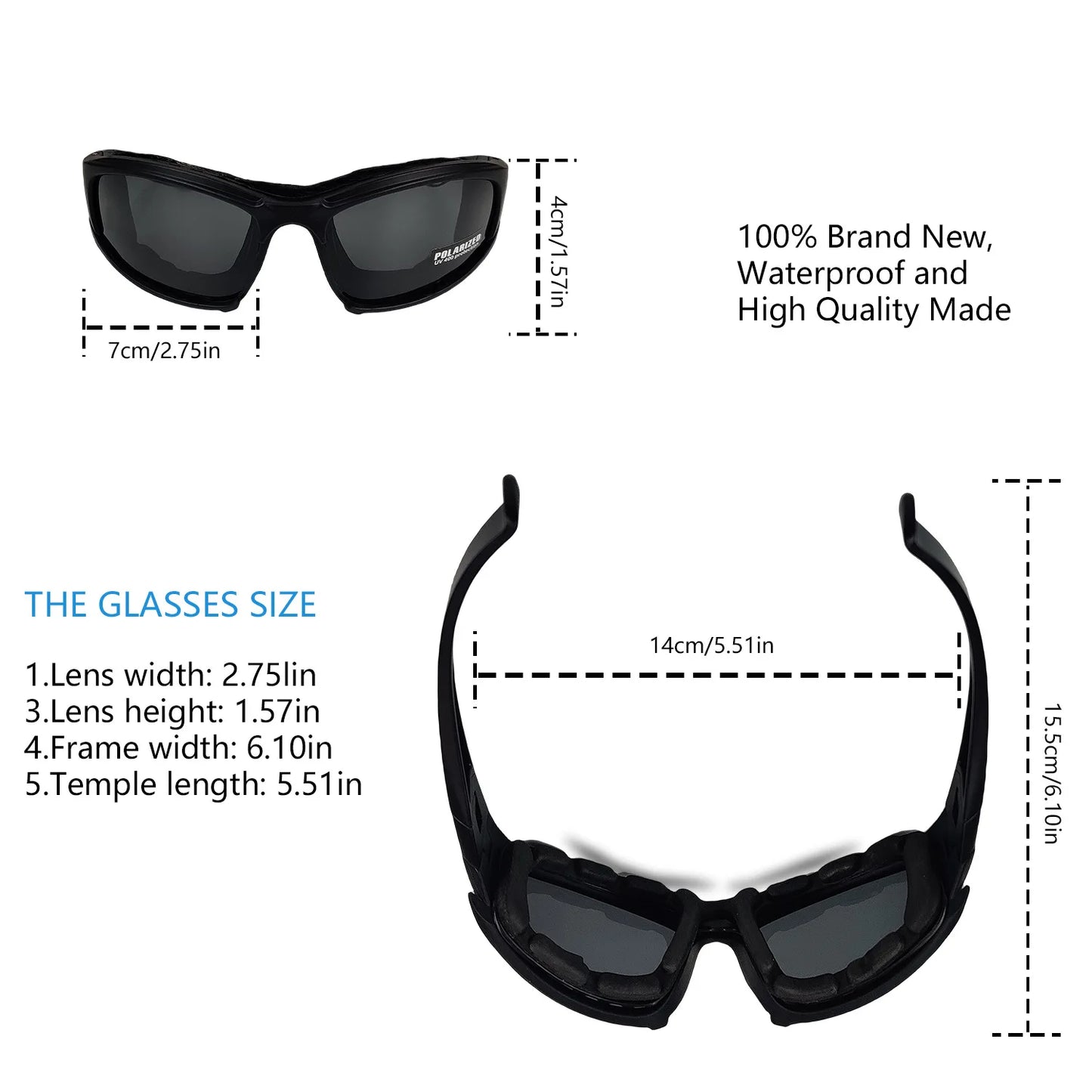 Tactical Polarized Glasses for Military Hunting Riding Outdoor High Quality with Boxed Lenses Wearable Goggles
