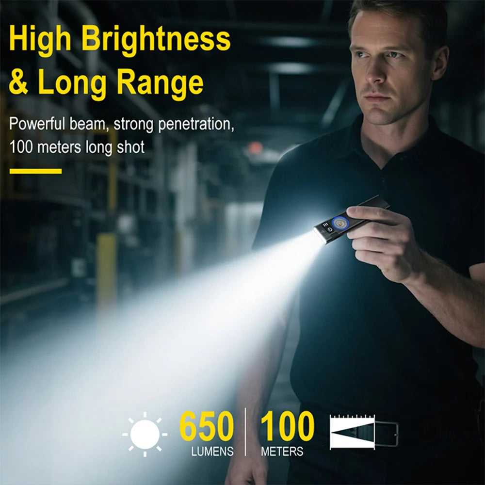 Powerful LED Flashlight Portable Super Bright Torch Multilight lllumination Type-C Charging Long Range Lantern Multi-purpose