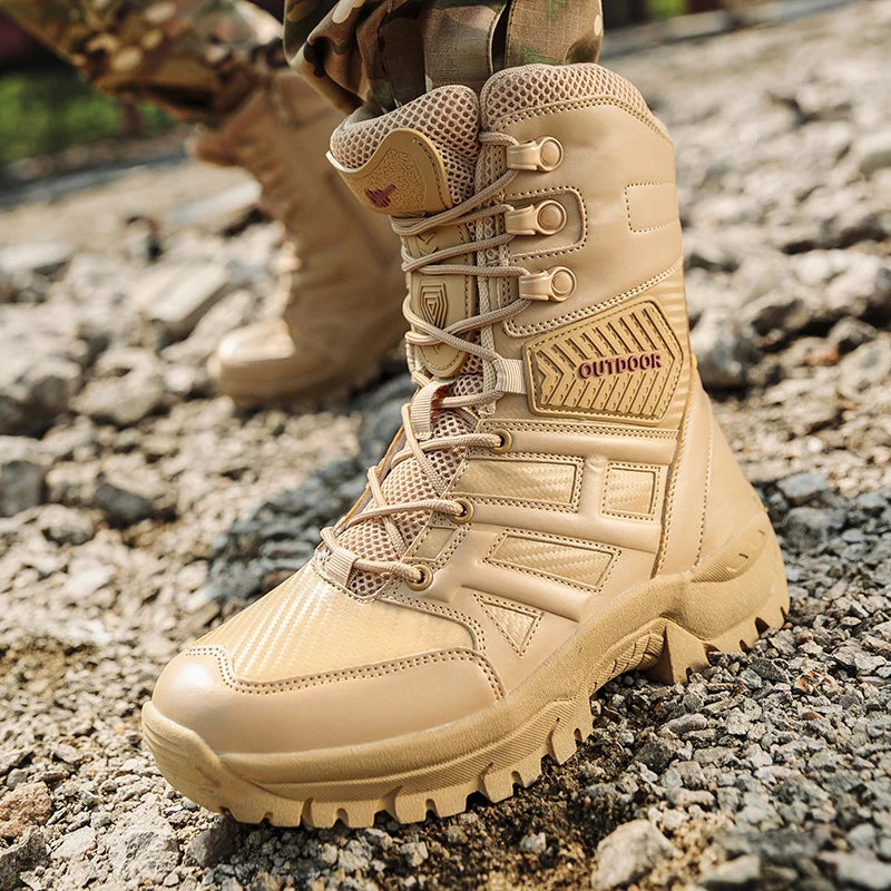 Tactical Outdoor High - Top Military Boots,Anti - Slip And Wear - Resistant Combat Boots,Adapt To Complex Terrains