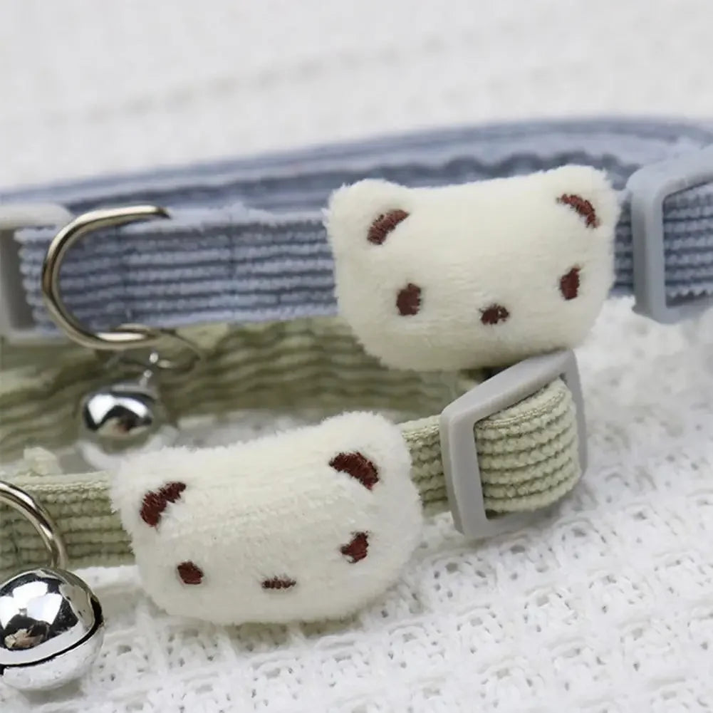 для собак Lovely Pet Collar Adjustable Cartoon Style Soft Pet Necklace with Bell Adjustable Small Dog Cat Collar Pet Supplies