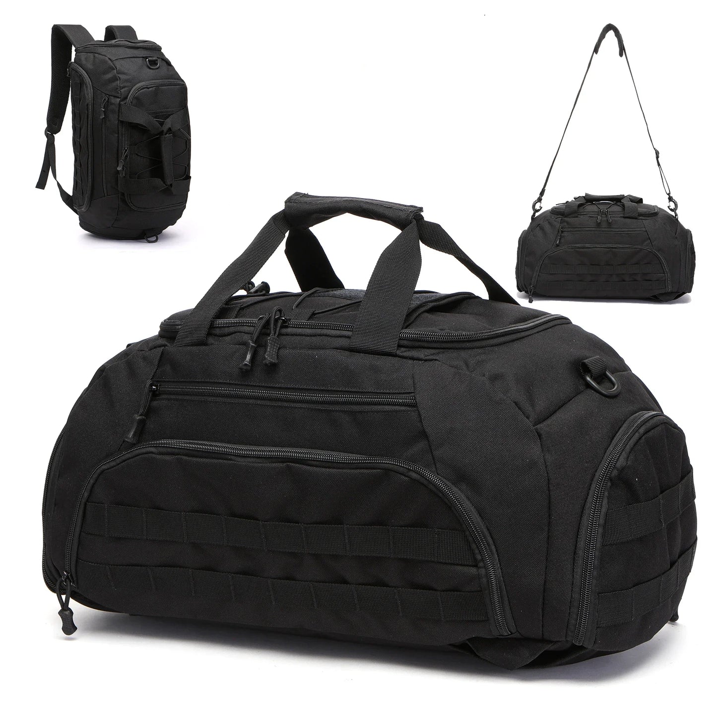 Gym Backpack with Shoe Compartment Convertible Duffel Sling Bag for Men Women Weekender Overnight Bag 3-in-1 Tactical Travel Bag