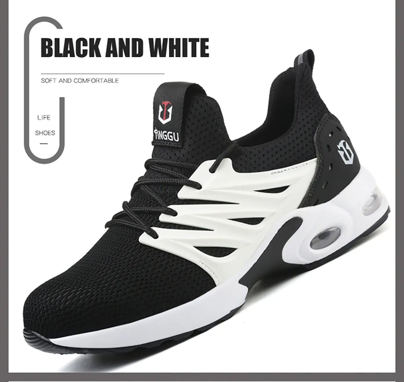 Safety shoes are anti smashing, anti piercing, lightweight, soft, comfortable, breathable, and protective work shoes