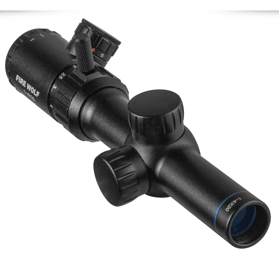 FIRE WOLF 1-4x20 Rifle Scope Green Red Illuminated Riflescope Range Finder Reticle Rifle Scope Air Rifle Optical Sight Hunting