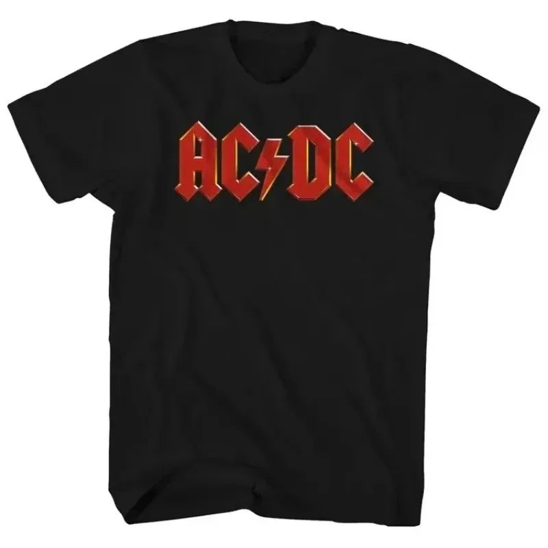 Letter ACDC Printing Summer Women T-Shirt Rock Band Graphic Clothing Men Fashion Tops Tees Female Casual Streetwear