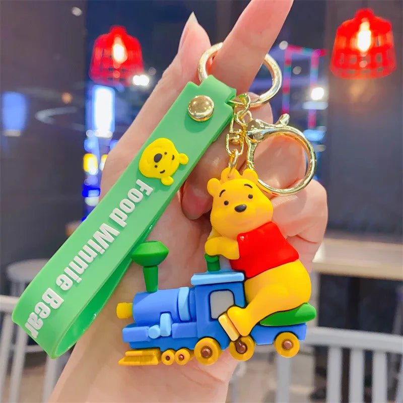 New Cartoon Anime Disney Keychain Mickey Mouse Minnie Lilo & Stitch Doll Keyring Ornament Key Chain Car Pendant Kids Toys Gift