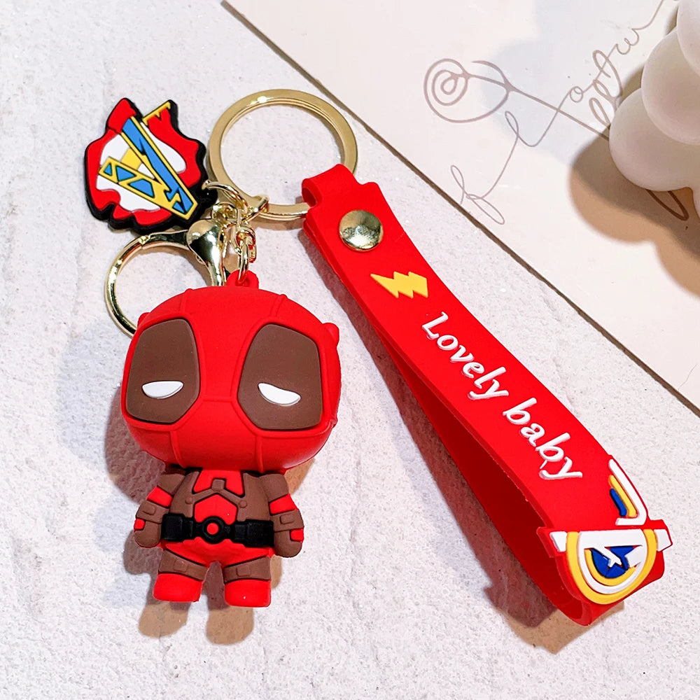 Q Version of The Marvel Series Keychain Cartoon Creative Spider-Man Doll Key Ring Schoolbag Car Key Chain Pendant Student Gifts