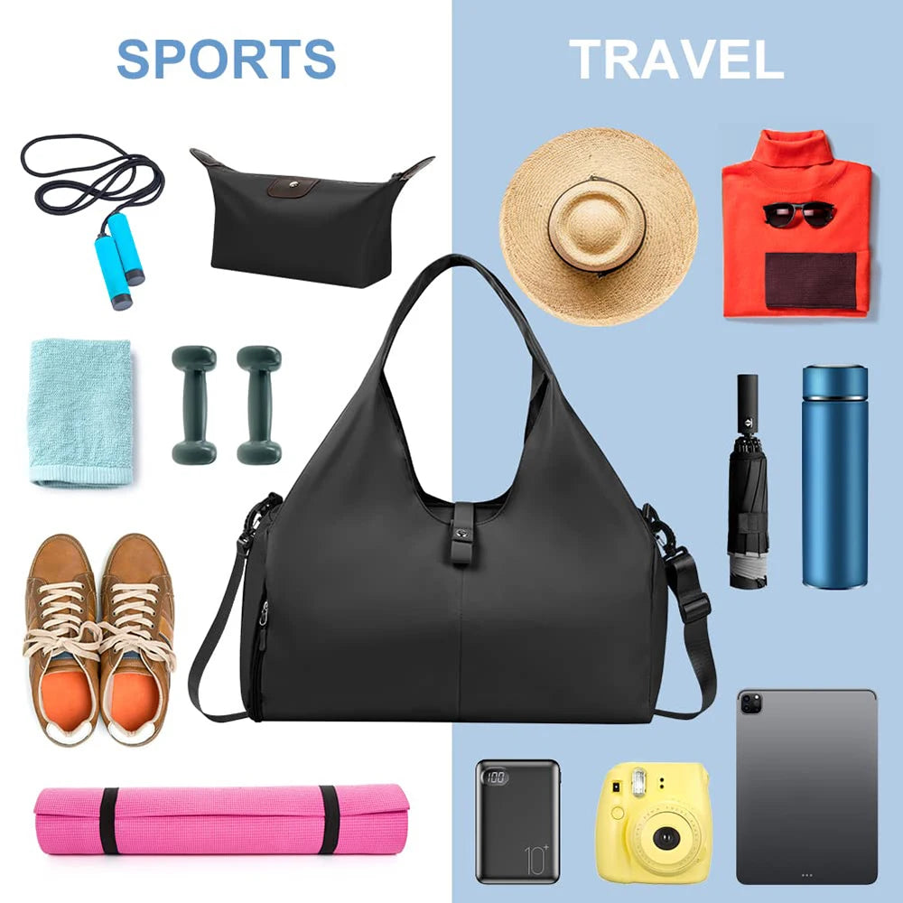 Yoga Mat Gym Bag For Women's Independent Shoe Compartment Handbags Travel Fitness Tote Bag Large Capacity Swimming Shoulder Bag