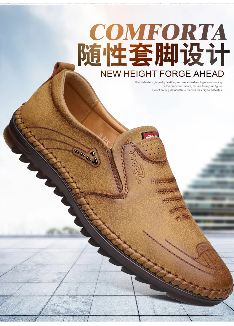 Handmade Leather Shoes Men Casual Sneakers Comfort Design Man Shoe Business Leather Loafers Men Shoes Moccasins Tooling Shoe