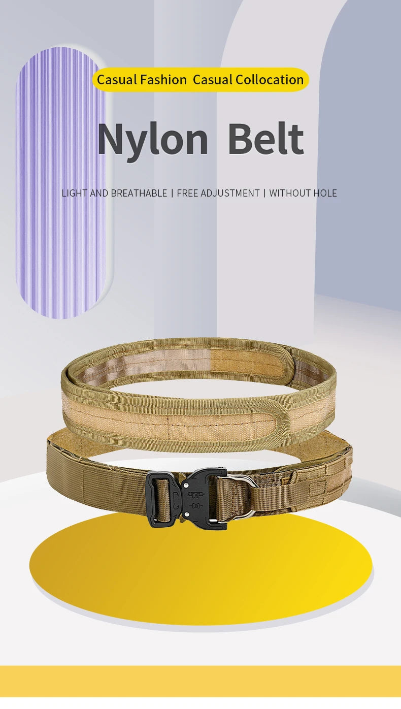 Quick-Release Tactical Belt: Durable, Stylish Braid Design, etal Buckle -Ideal for Outdoor Adventures & Daily Wear