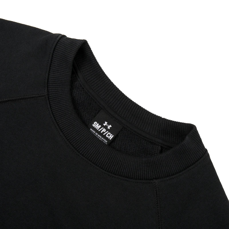 Underarmour)/Ua Round Neck Sweatshirt for Women Crop Terry Ls Btg Fashionable Loose and Comfortable Sports Casual Bottoming Shirt 1378650-001