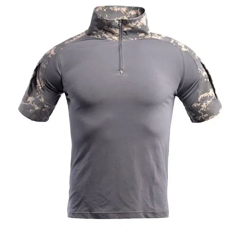 Tactical T-Shirts Men Sport Outdoor Tee Quick Dry Short Sleeve Shirt Hiking Hunting Climbing Camouflage Men Clothing Breathable