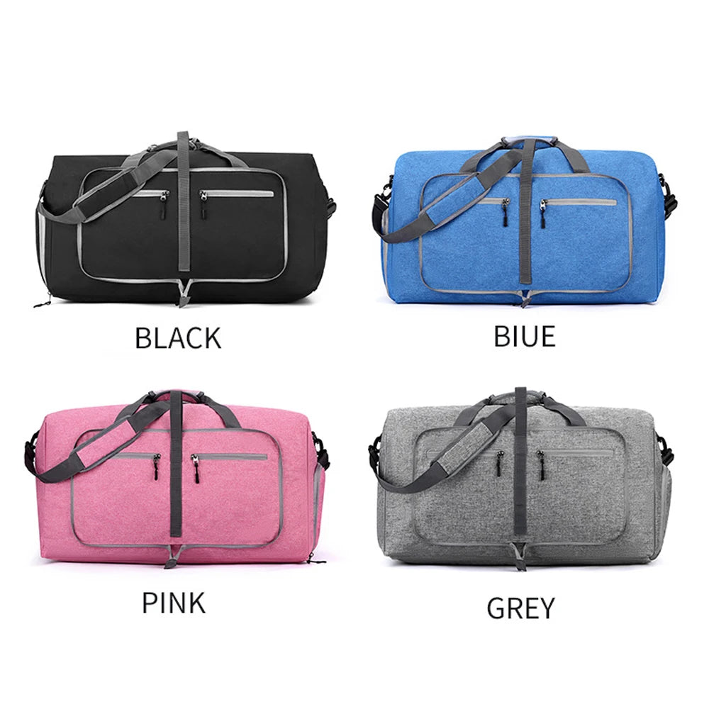 Gym Bag with Shoe Compartment Carry On Luggage Travel Bag Sports Bag Duffle Bag for Men and Women Foldable and Expandable
