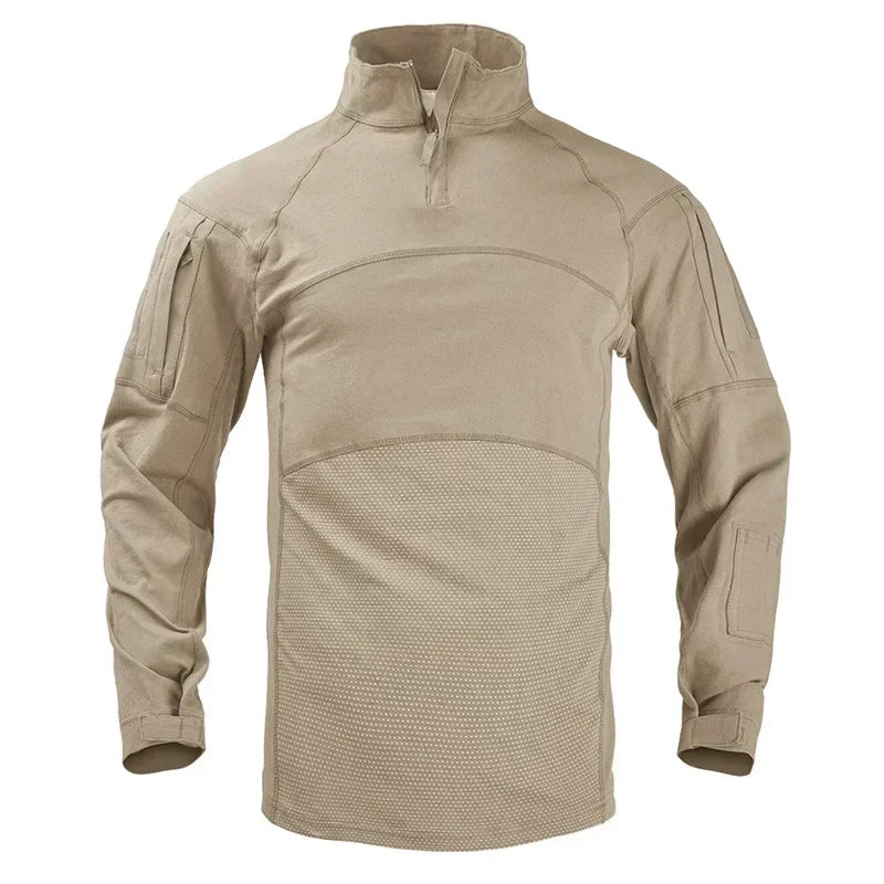 Military Tactical Shirt Men Camouflage Paintball Long Sleeve T Shirt Multicam Cotton Combat Shirts Camo Army T-Shirt