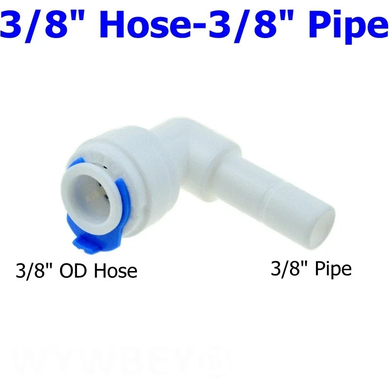 Reverse Osmosis 1/4 3/8 Hose Connection Quick Coupling 1/4 3/8 Stem L Straight Tee RO Water Aquarium Plastic Joint Pipe Fitting