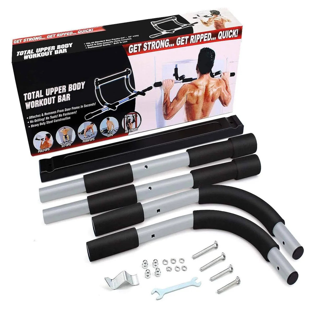 Pull Up Bars, Wall Mounted Door Horizontal Bar Chin Up Bar, Multi Gyms for Home, Strength Training Fitness Equipment