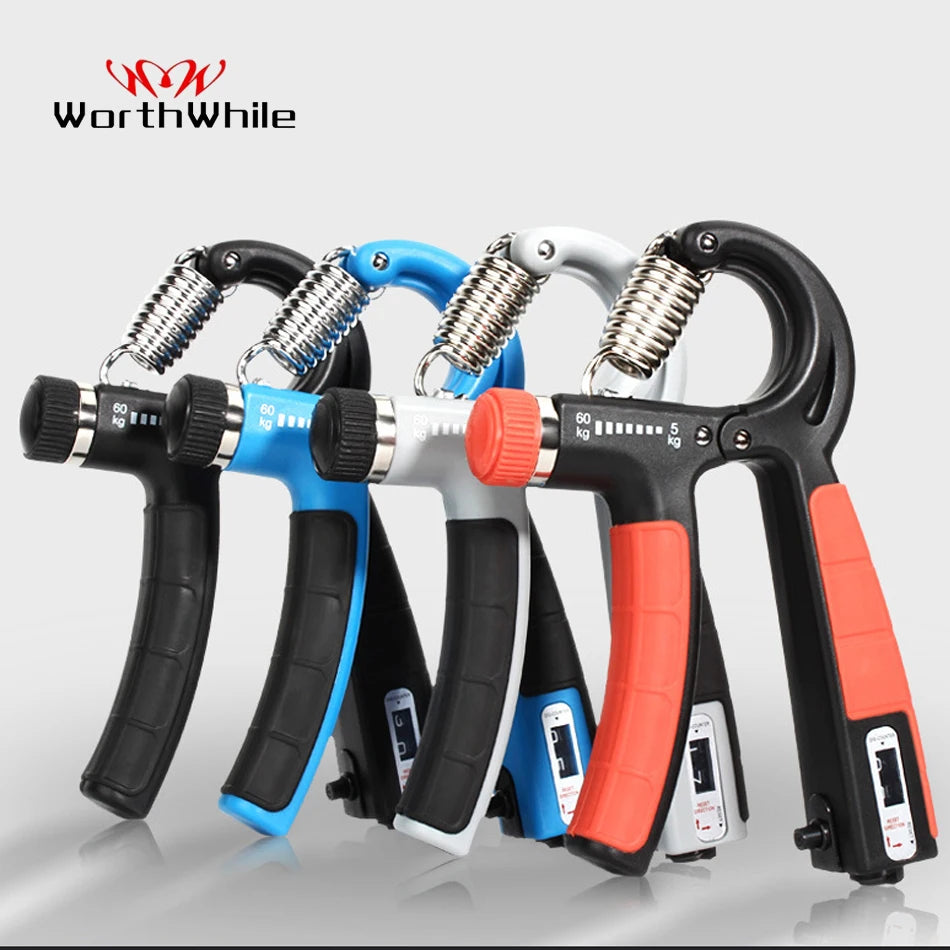 WorthWhile 5-60Kg Countable Hand Grip Gym Fitness Men Adjustable Finger Heavy Exerciser Strength Muscle Recovery Gripper Trainer