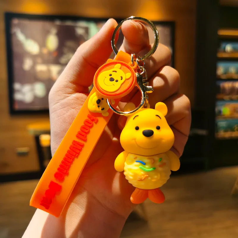 New Cartoon Anime Disney Keychain Mickey Mouse Minnie Lilo & Stitch Doll Keyring Ornament Key Chain Car Pendant Kids Toys Gift