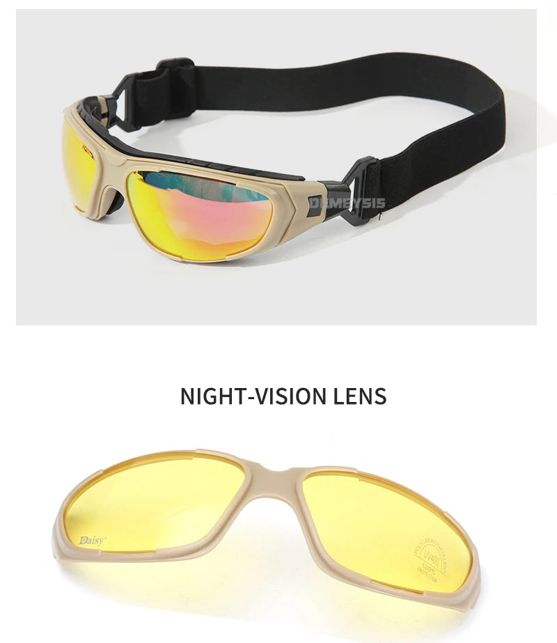 Tactical Glasses Outdoor Safety Polarized Sunglasses UV Protection for Hunting Biking Cycling Hiking Motorcycle Safety Eyewear