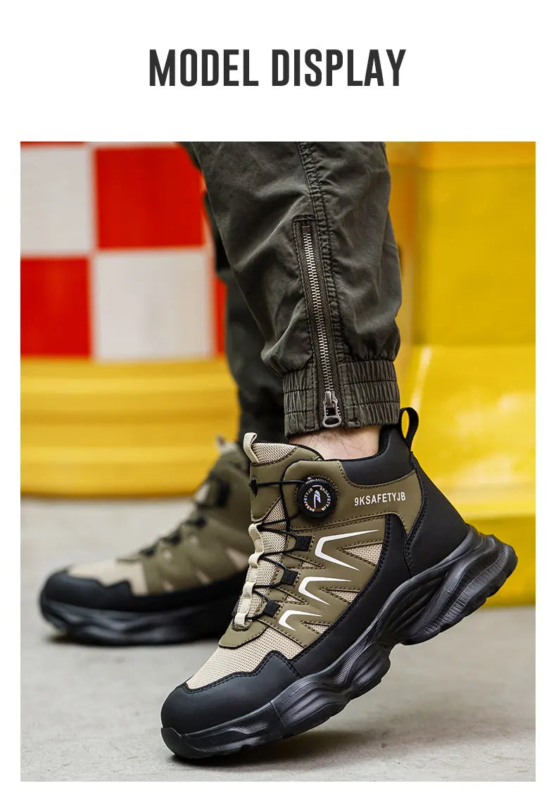 Safety Shoes Work Shoes Steel Toe Men Puncture-protective Work Boots Anti-smash Protect Boots Indestructible Safety Botas