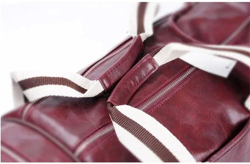 Gym Bag Men and Women Shoulder Bag Messenger Portable Training Basketball Bag Cylinder Travel Bags Sports Leather Handbag Tennis