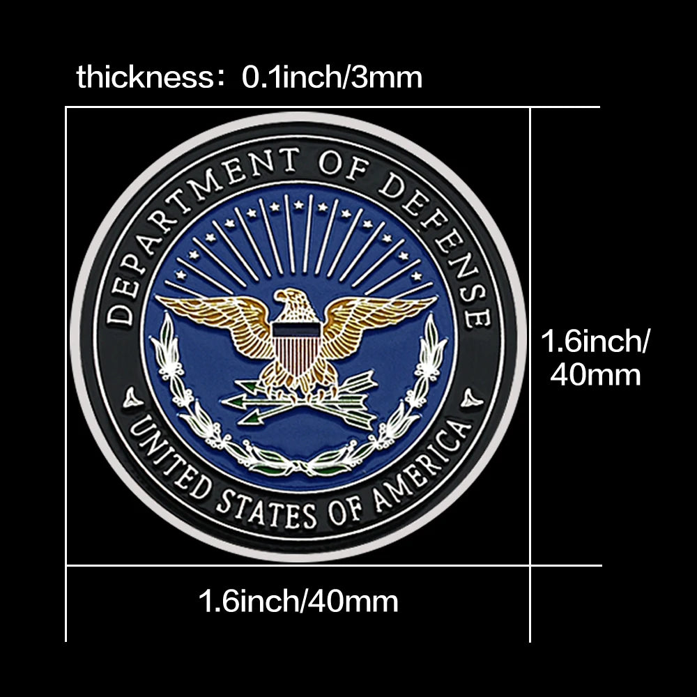 US Department of Defense Army, Navy, Air Force, Marines and Space Force The Penta Gon Silver Coin Military Commemorative Medal