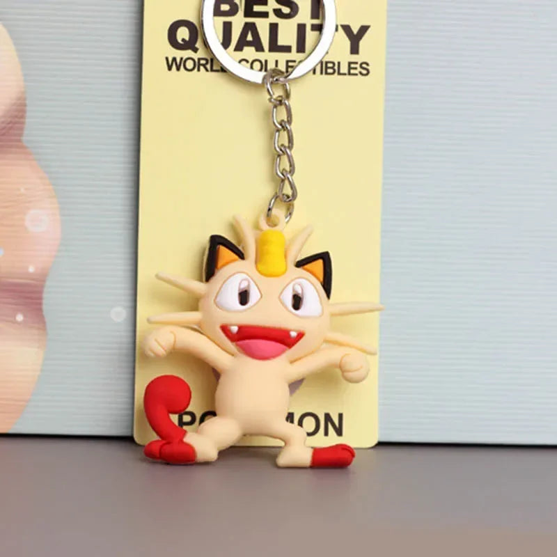 New Pokemon keychain Pikachu Pokémon PVC soft plastic pendant fashion bag pendant Charmander doll keychain car keychain