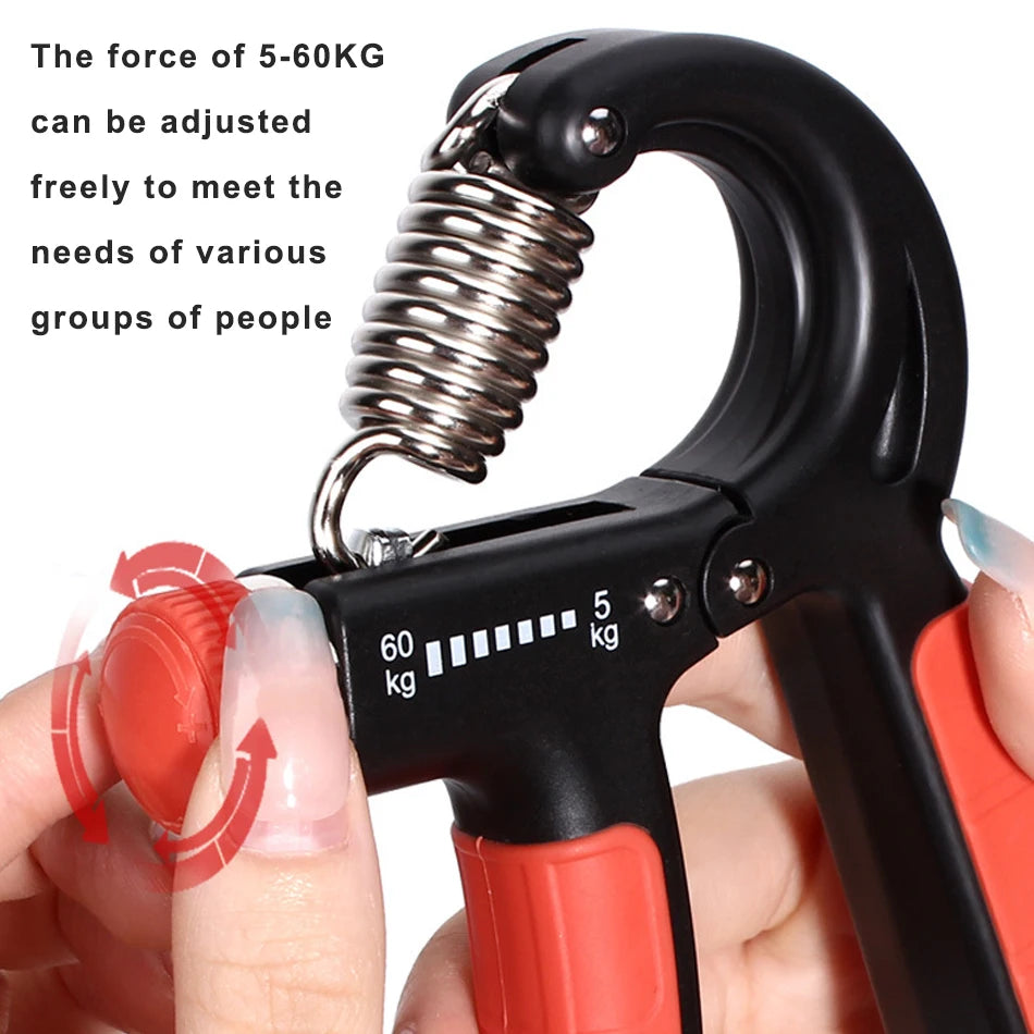 WorthWhile 5-60Kg Countable Hand Grip Gym Fitness Men Adjustable Finger Heavy Exerciser Strength Muscle Recovery Gripper Trainer