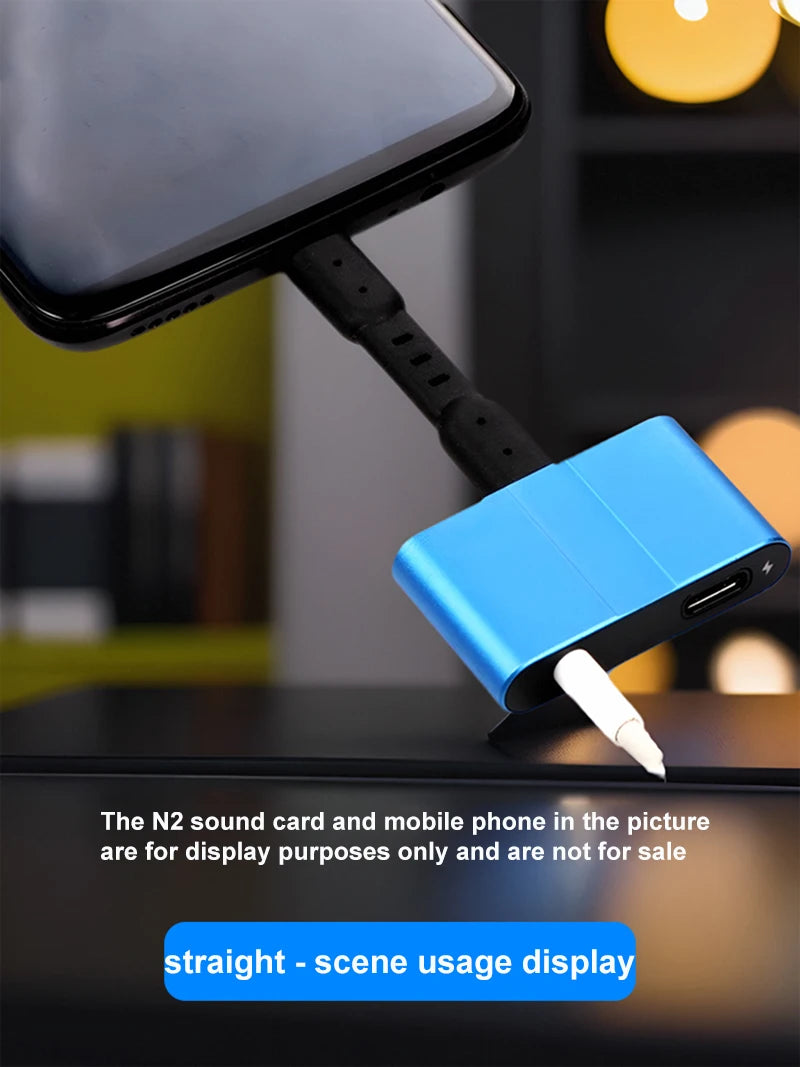 Short Type-C to Type-C data cable sound card adapter with OTG function file transfer function Synchronous Charging Cable adapter