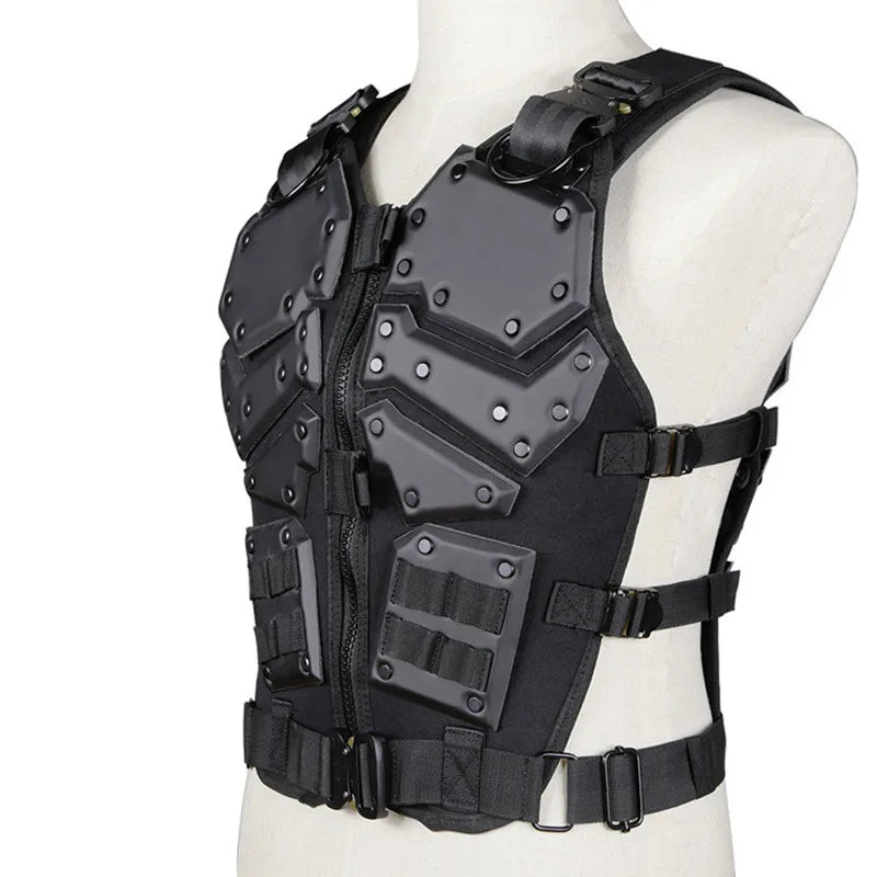 Tactical Gold Steel Vest Military Combat Vest Men's Tactical Hunting Vest Army Adjustable Armor Outdoor CS Training Vest Airsoft