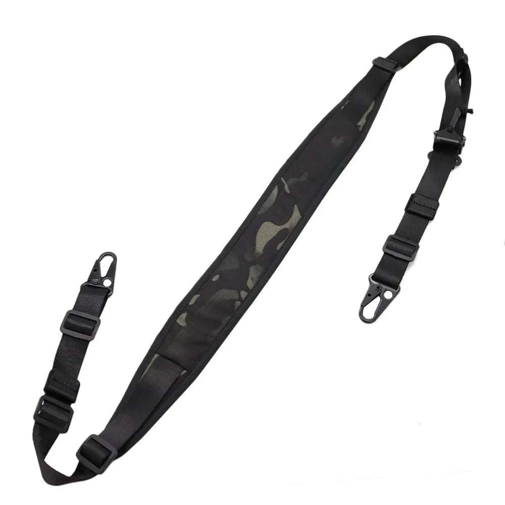 Tactical RSA Mount Padded Rifle Sling Strap Modular 1 and 2 Point 2.25 inch Wide With HK Clip Belt MAGPUL Shooting Gun Hunting