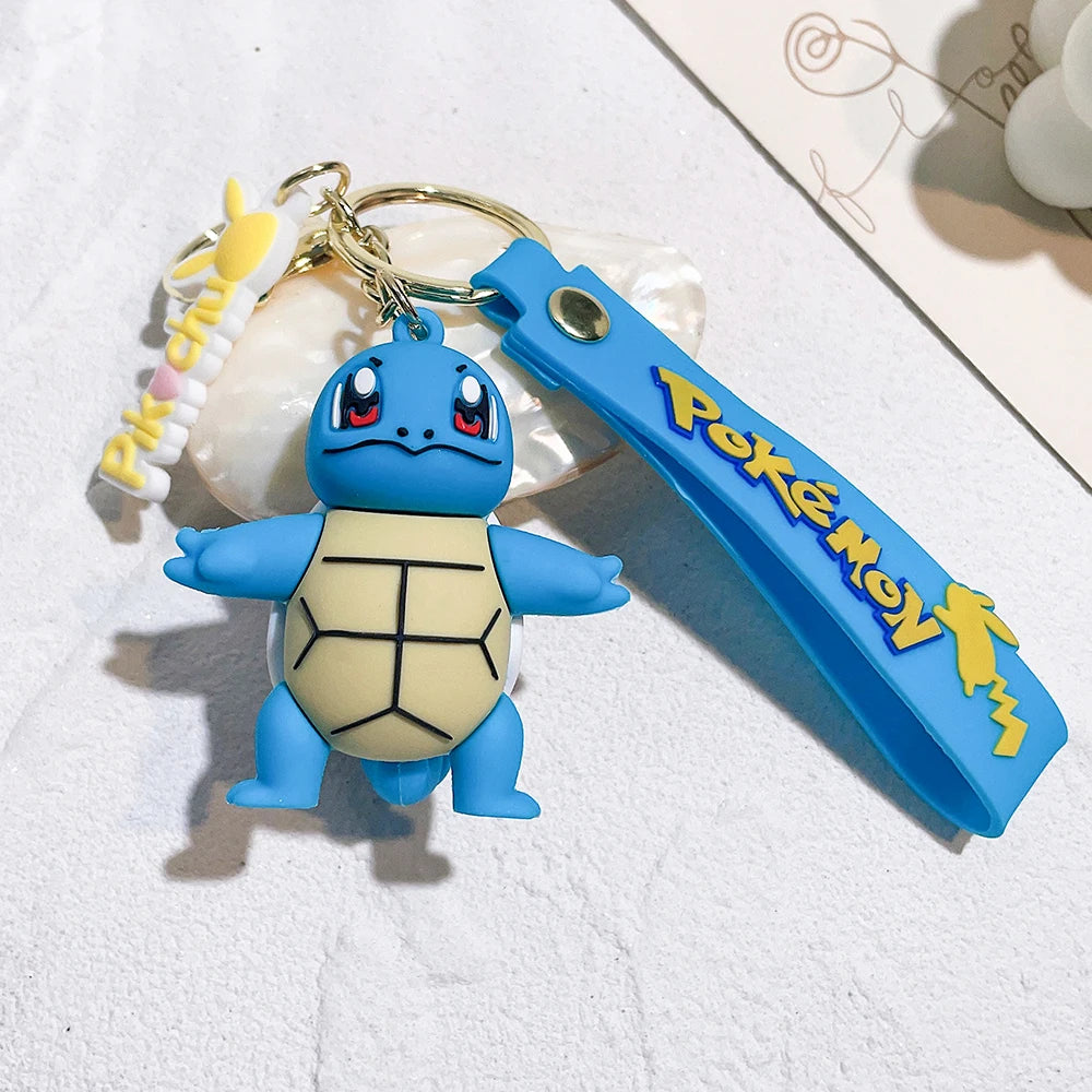 Original Pikachu figurine fashionable cartoon keychain Pokémon anime decorative model toy car decoration children's