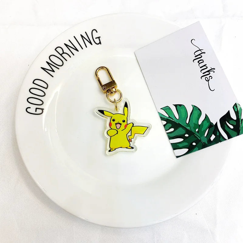 New Pokemon Pikachu Keychain Anime Cartoon Key Chain Charmander Psyduck Fashion Bag Keyring Pendant Accessories Toys Kids Gifts