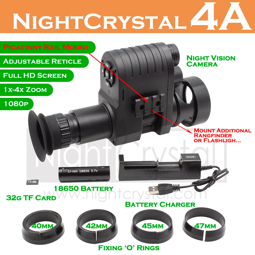 Hunting Night Vision Riflescope, Clip-on Attachment, Monocular, 1080p Video Camera, Thermal Goggle, Red Dot Sight, Laser IR, 850