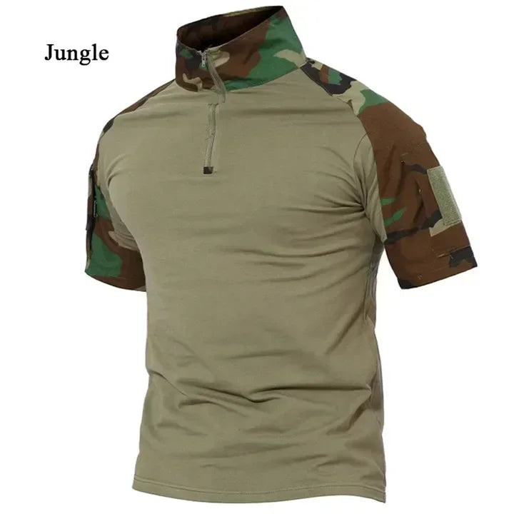 Tactical T-Shirts Men Sport Outdoor Tee Quick Dry Short Sleeve Shirt Hiking Hunting Climbing Camouflage Men Clothing Breathable