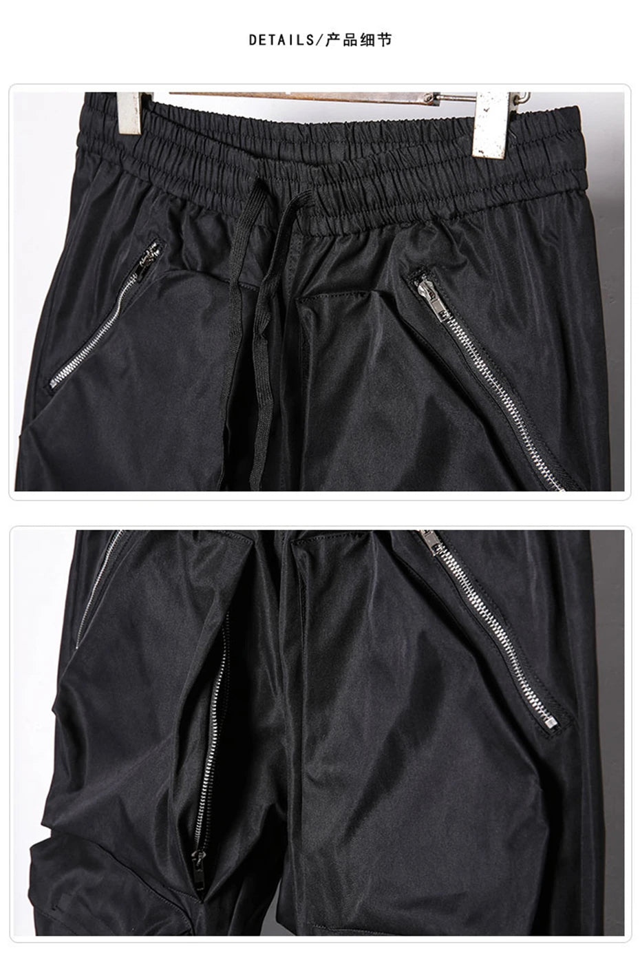 Tactical Cargo Pants Men Streetwear Hip Hop Multiple Pockets Paratrooper Trousers Functional Elastic Waist Casual Pant Techwear