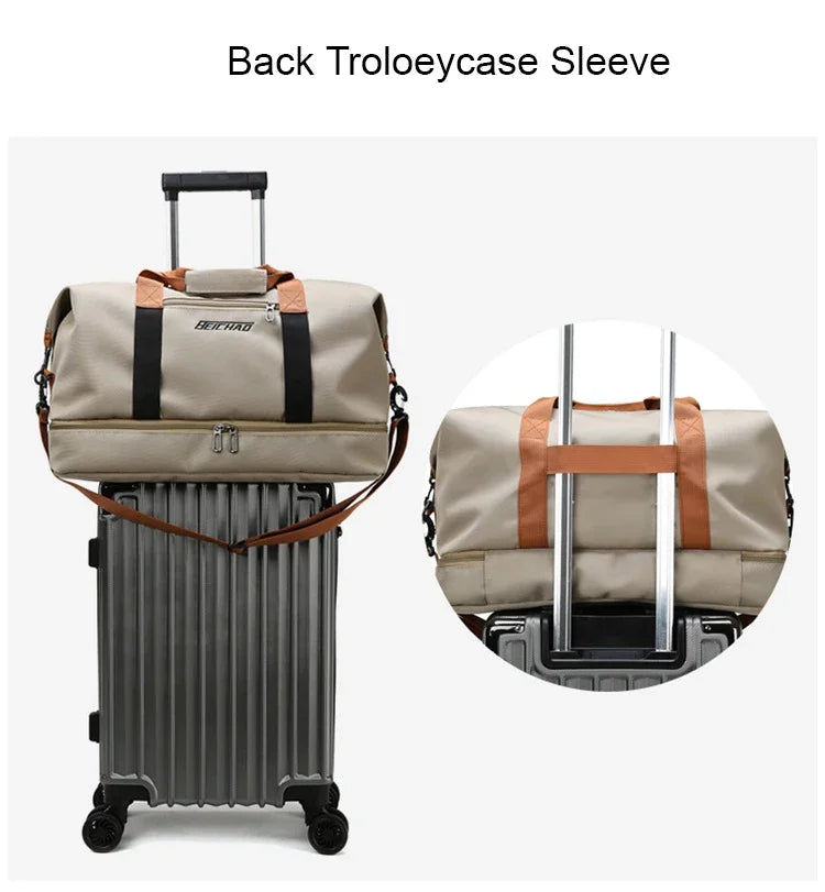 Large Capacity Fitness Bag Travel Bag Waterproof Sports Gym Bag Portable Luggage for Men Women Short Distance gym and travel bag