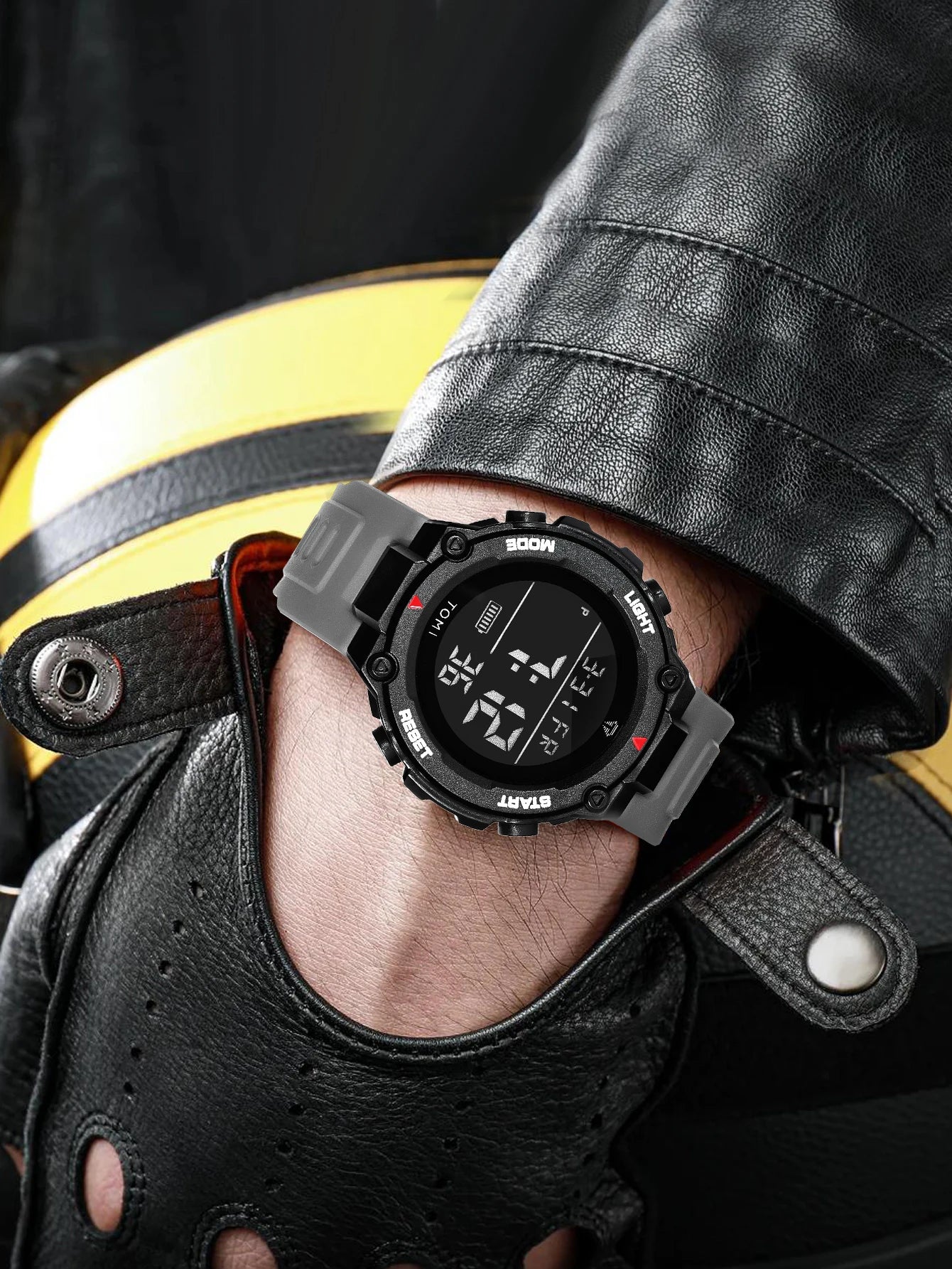 TOMI Tactical Digital Watch Military Green Black 4-Button Sport Modes Shockproof Waterproof Outdoor Hiking