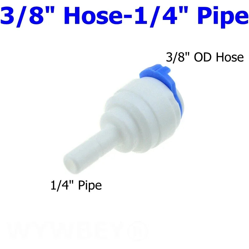 Reverse Osmosis 1/4 3/8 Hose Connection Quick Coupling 1/4 3/8 Stem L Straight Tee RO Water Aquarium Plastic Joint Pipe Fitting
