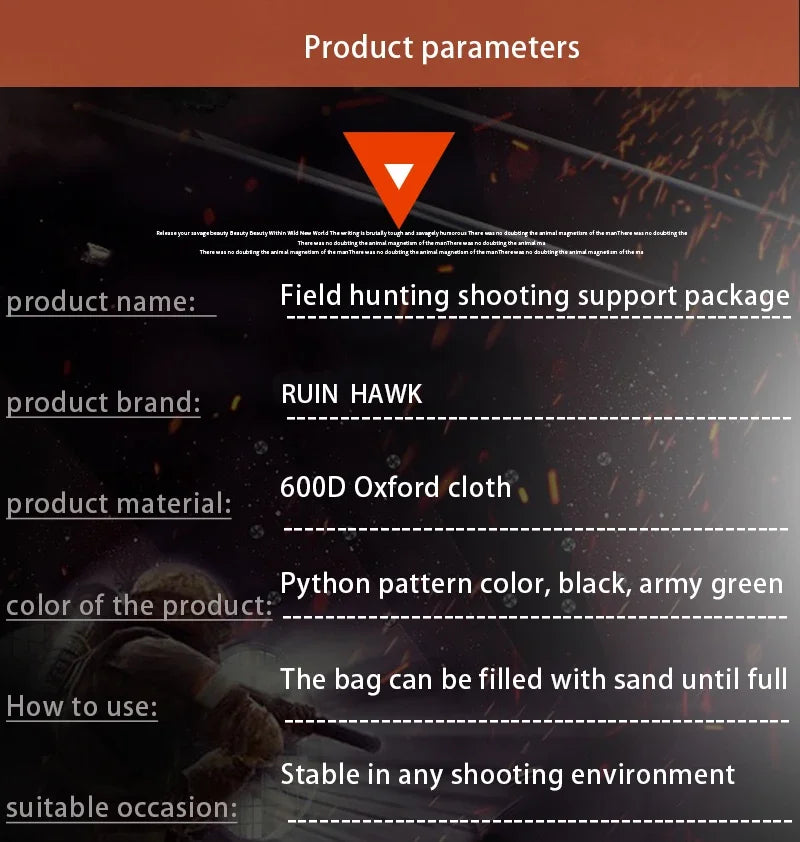 Front and rear bags Rifle rack Sandbags (without sand) Sniper shooting target rack Shotgun accessories