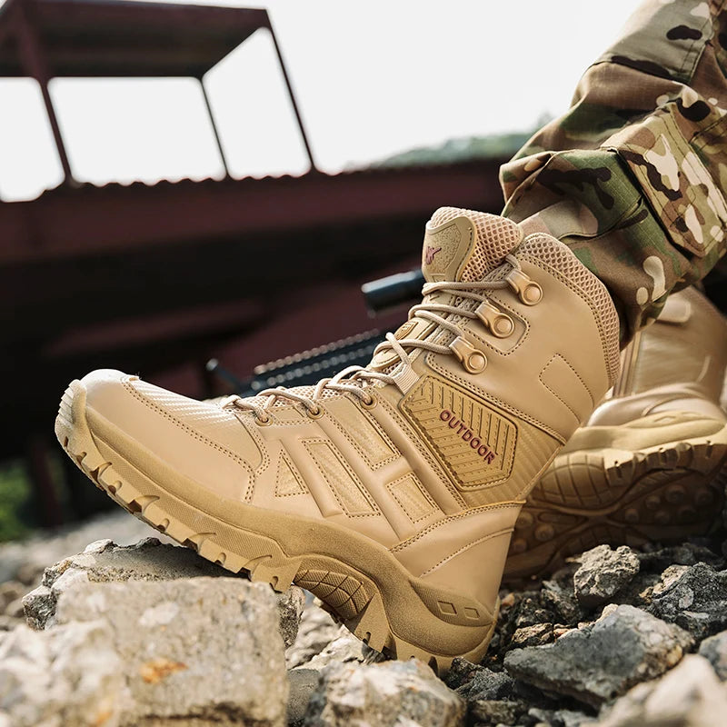 Tactical Outdoor High - Top Military Boots,Anti - Slip And Wear - Resistant Combat Boots,Adapt To Complex Terrains
