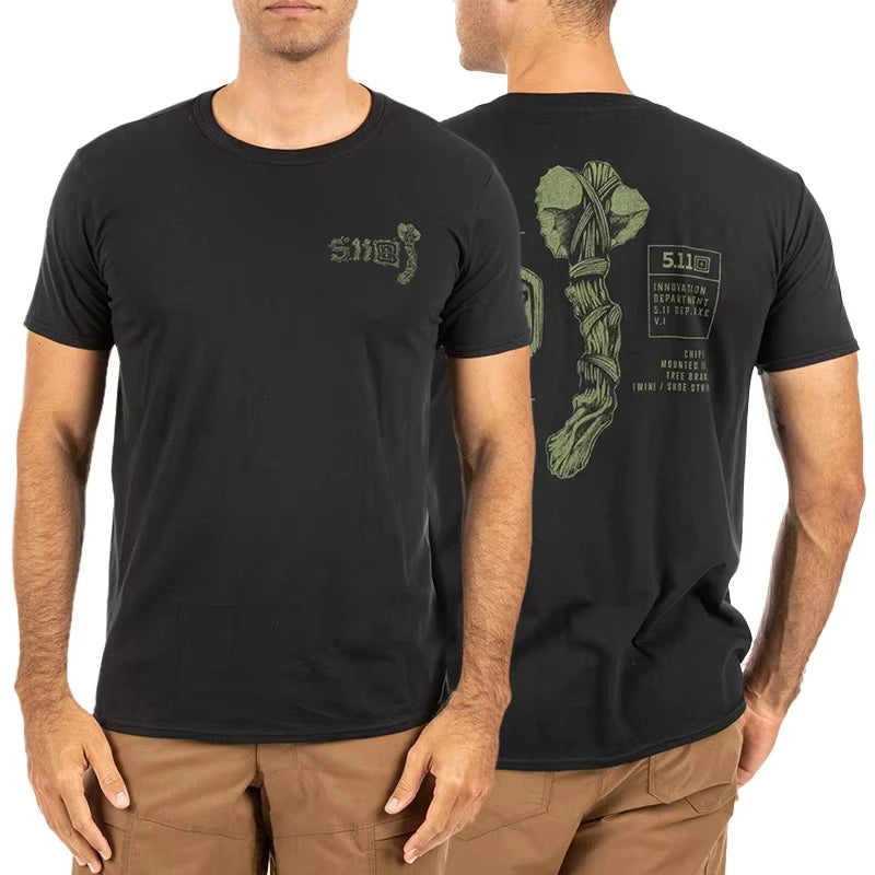 USA 5.11 Outdoor Short Sleeved Men Breathable Sweating Training Sport Printed Quick Drying T-Shirt Fighting Boxing Shirt