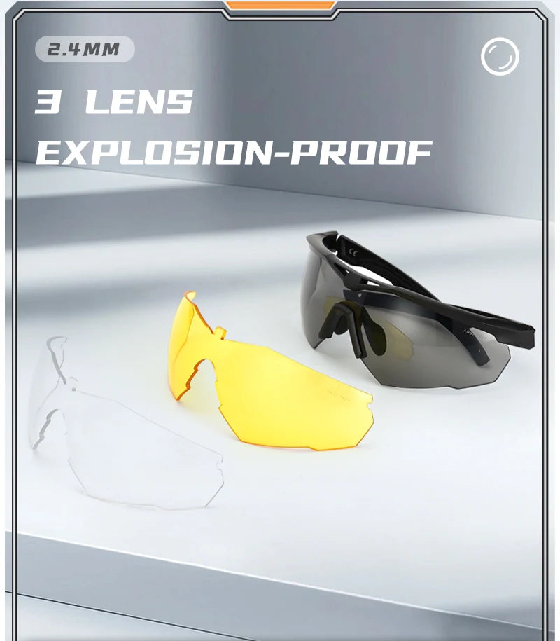 Tactical goggles, UV400, suitable for shooting range, hunting, bulletproof and explosion-proof, mountaineering, hiking