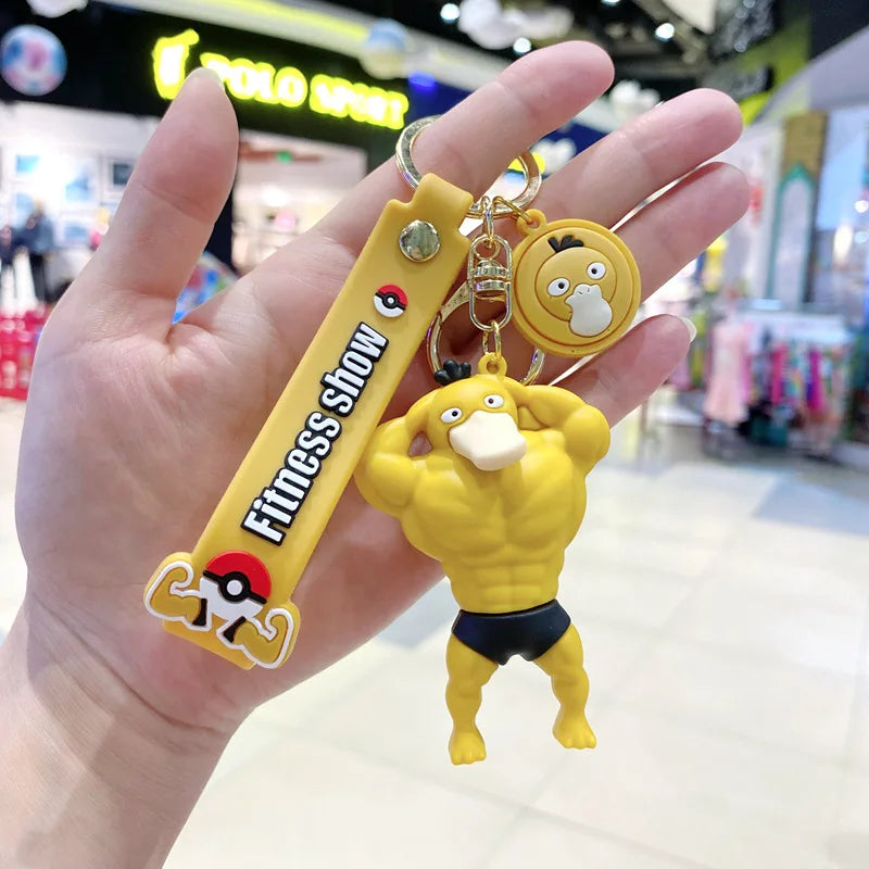 New Pokemon Pikachu Keychain Anime Cartoon Key Chain Charmander Psyduck Fashion Bag Keyring Pendant Accessories Toys Kids Gifts