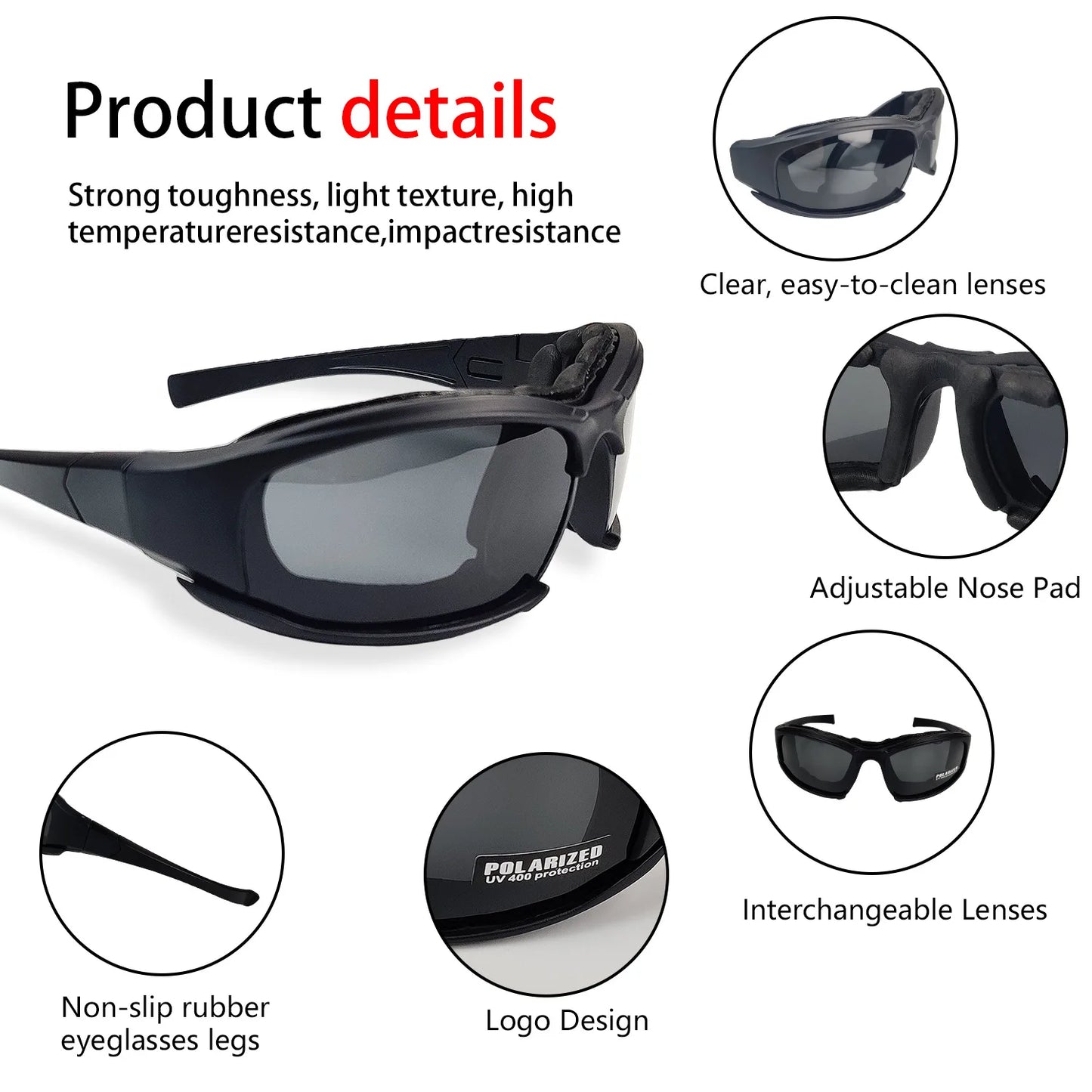 Tactical Polarized Glasses for Military Hunting Riding Outdoor High Quality with Boxed Lenses Wearable Goggles