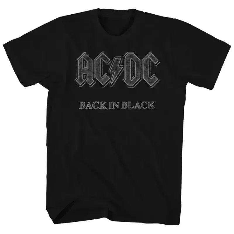 Letter ACDC Printing Summer Women T-Shirt Rock Band Graphic Clothing Men Fashion Tops Tees Female Casual Streetwear